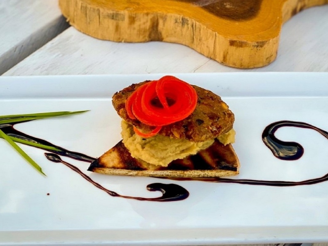 An appetizer prepared by La Sirena Puerto Morelos' chef to pair well with the beverages at Tequila University.